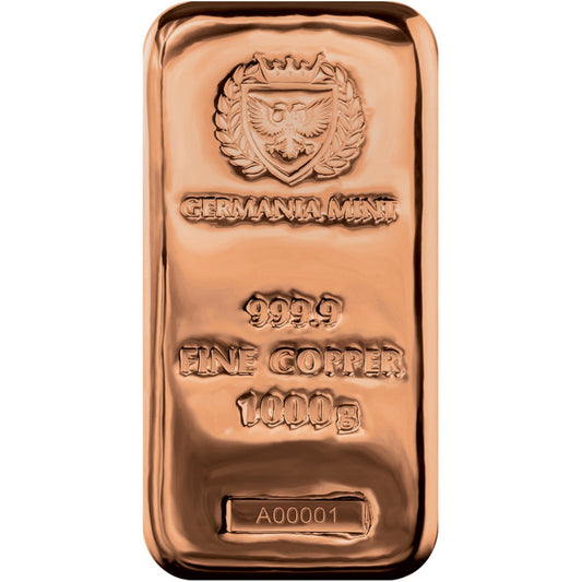 1kg Kupferbarren Germania Mint