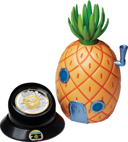 2 Unze Silber SpongeBob Schwammkopf 2024 (Auflage: 2.000 | teilvergoldet | Polierte Platte)