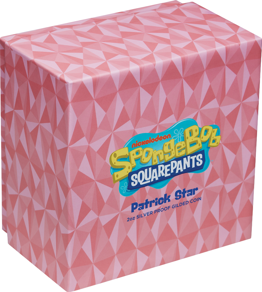 2 Unzen Silber Sponge Bob Schwammkopf Patrick Star 2025 (Auflage: 1.000 | teilvergoldet | Polierte Platte)