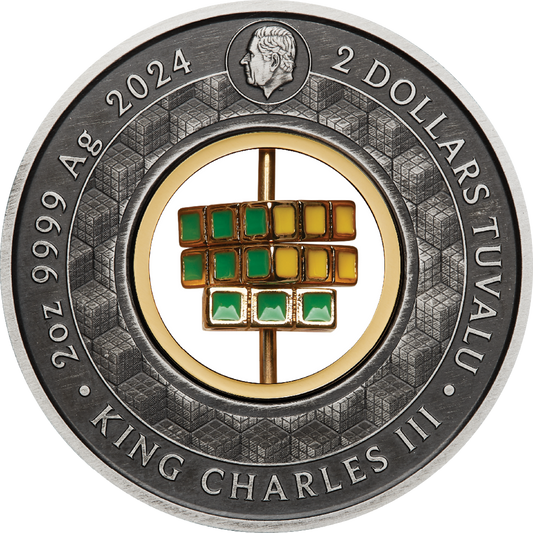 2 Unze Silber Rubik’s Cube 2024 (Auflage: 3.000 | Antik Finish)