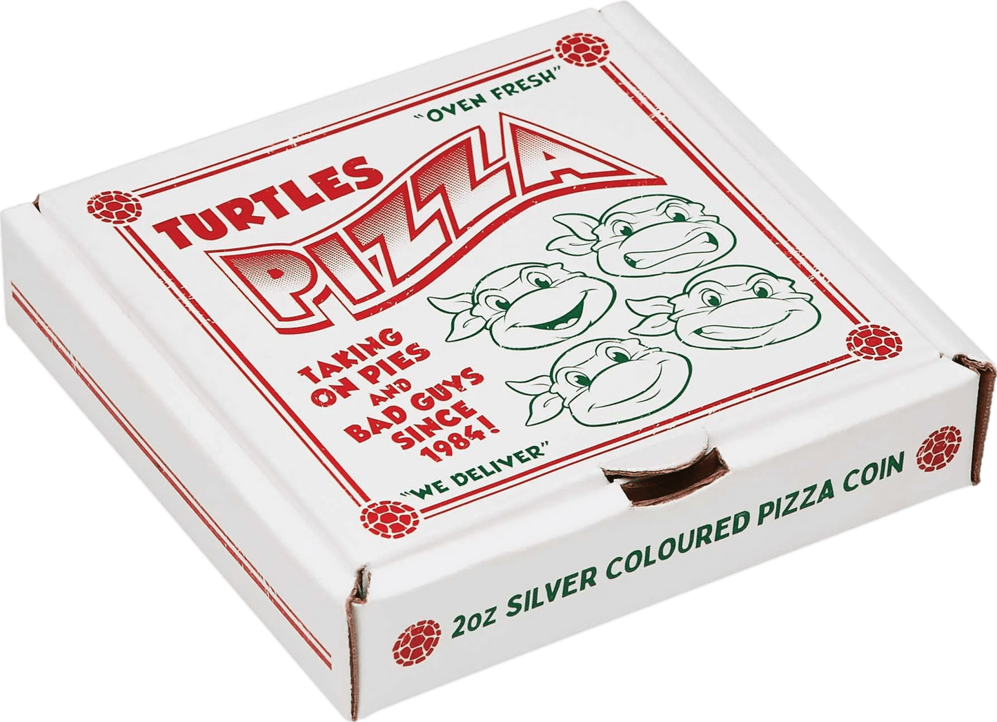 2 Unzen Silber Teenage Mutant Ninja Turtles Pizza 2025 (Auflage: 1.000 | Polierte Platte)