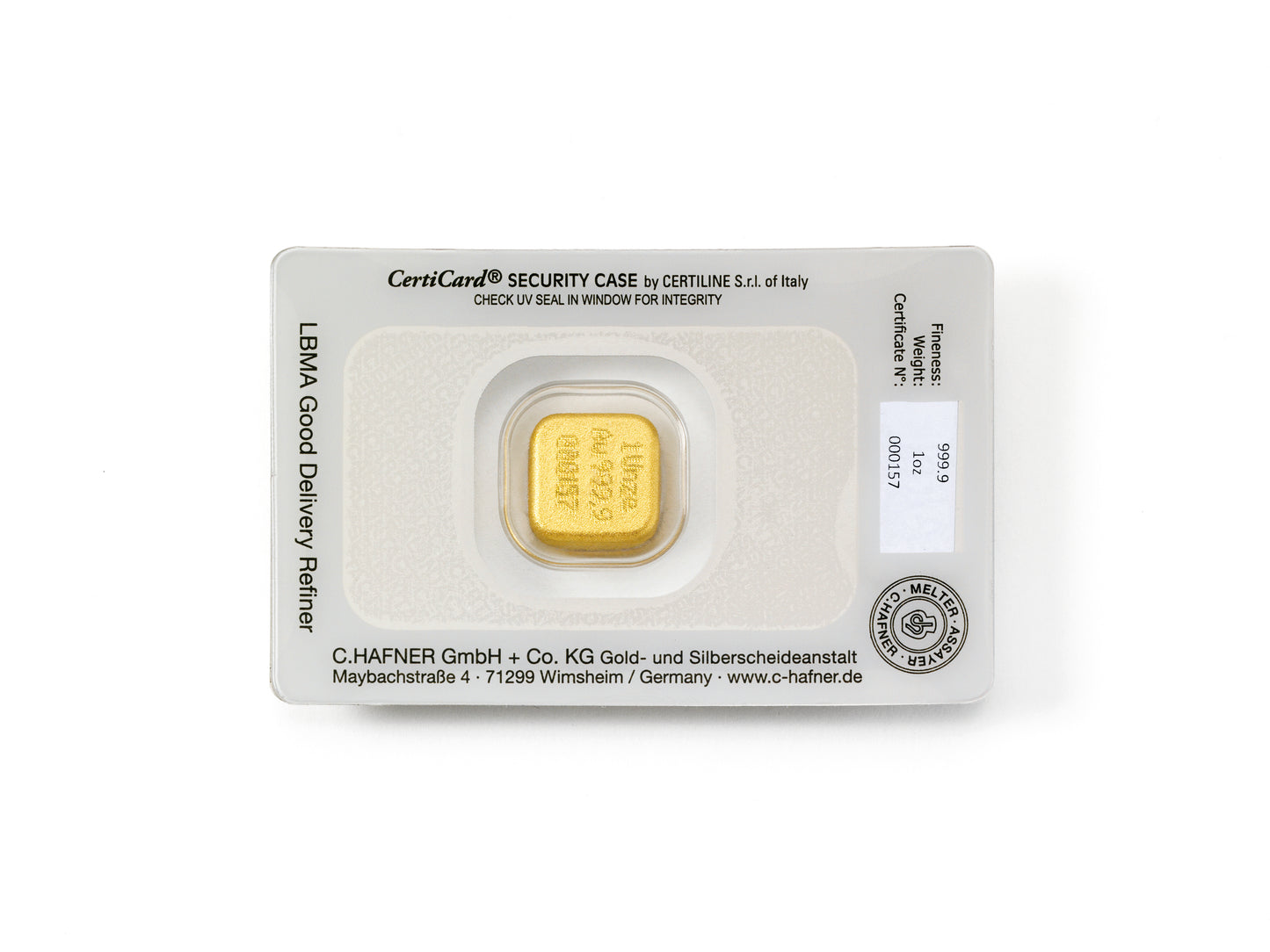 1 Oz Goldbarren C.Hafner gegossen