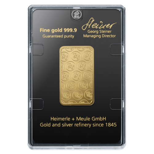 25g Goldbarren Heimerle und Meule