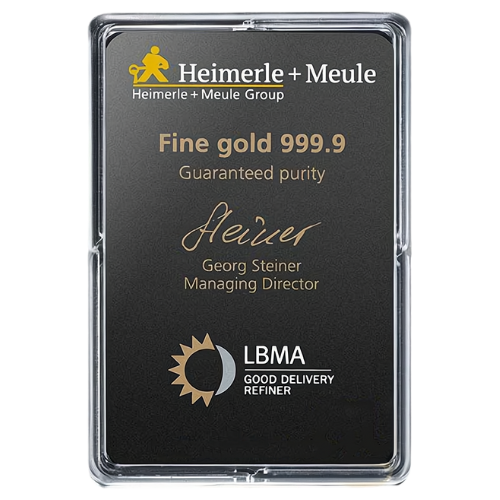 25 x 1g Goldbarren Heimerle und Meule UnityBar