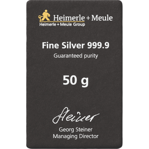 50g Silberbarren Heimerle und Meule (gegossen)