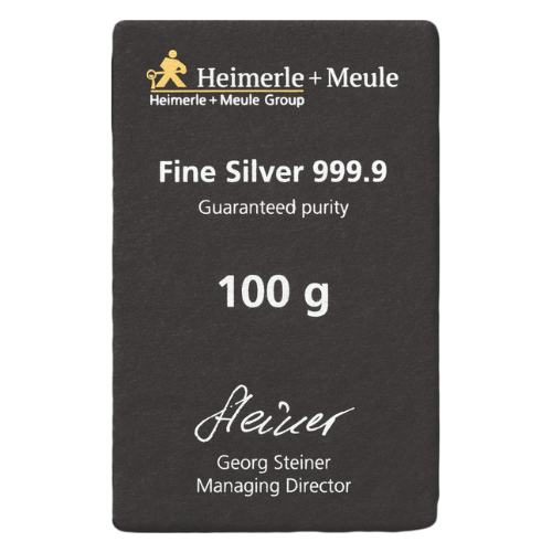 100g Silberbarren Heimerle und Meule (gegossen)