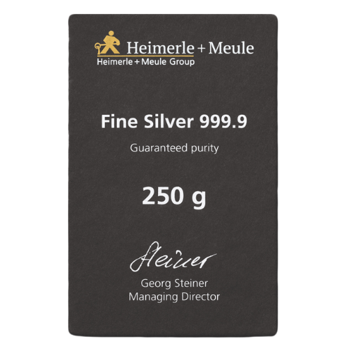 250g Silberbarren Heimerle und Meule (gegossen)