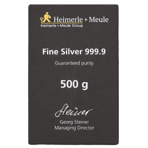 500g Silberbarren Heimerle und Meule (gegossen)
