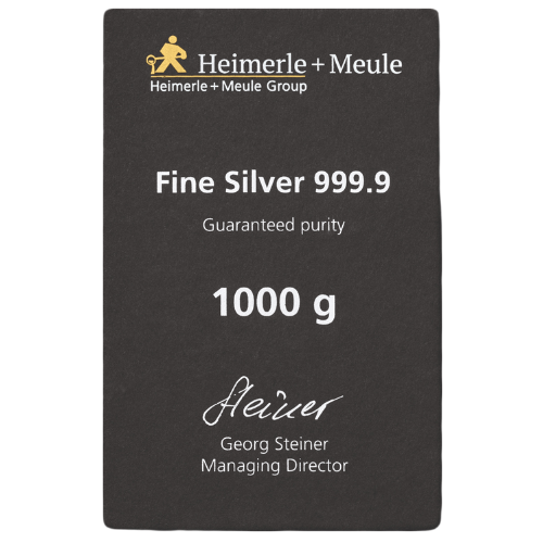 1 kg Silberbarren Heimerle und Meule (gegossen)