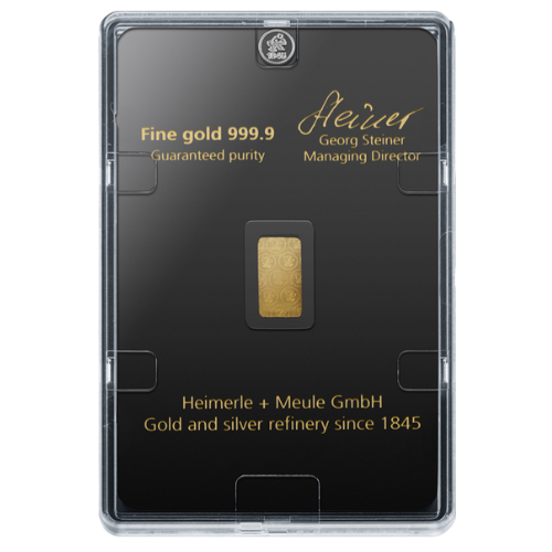 2,5g Goldbarren Heimerle und Meule