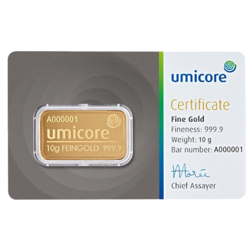 10g Goldbarren Umicore