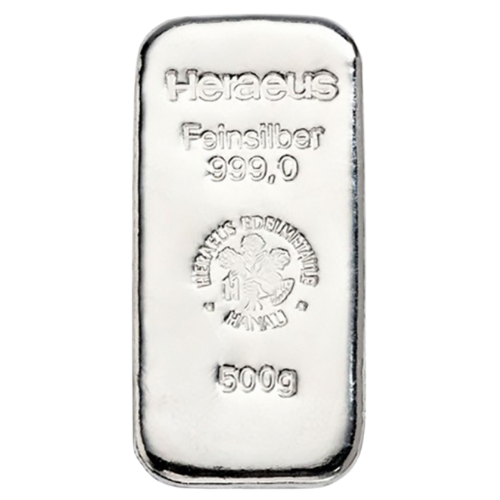 500g Silberbarren Heraeus (Heraeus, Degussa, Umicore)