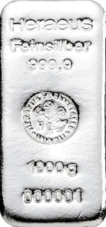 1 kg Silberbarren (verschiedene Hersteller)