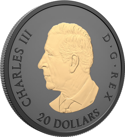 1 Unze Silber Black Elegant Maple Leaf 2025 (Auflage: 5.500 | Rhodium | teilvergoldet | Matte Proof)