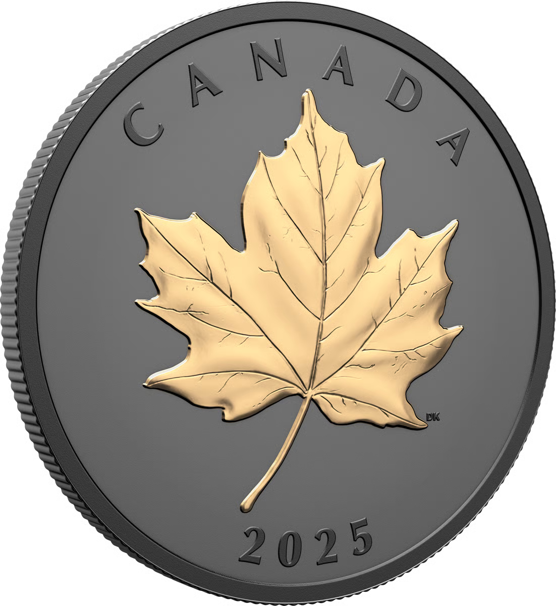 1 Unze Silber Black Elegant Maple Leaf 2025 (Auflage: 5.500 | Rhodium | teilvergoldet | Matte Proof)