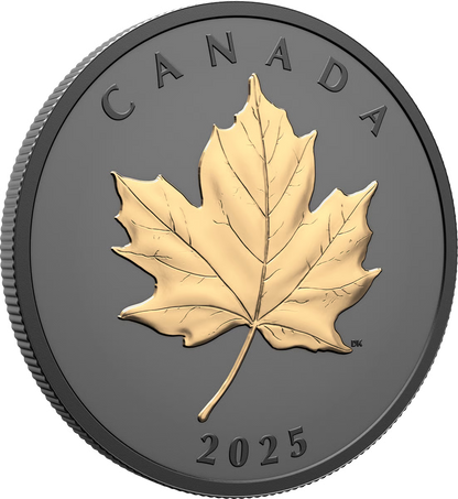 1 Unze Silber Black Elegant Maple Leaf 2025 (Auflage: 5.500 | Rhodium | teilvergoldet | Matte Proof)