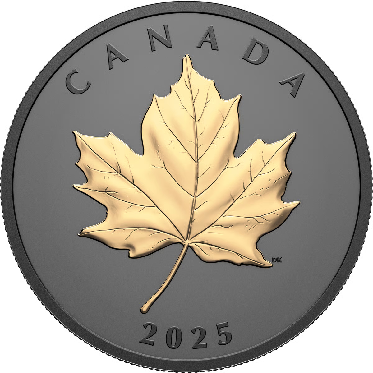 1 Unze Silber Black Elegant Maple Leaf 2025 (Auflage: 5.500 | Rhodium | teilvergoldet | Matte Proof)