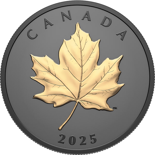 1 Unze Silber Black Elegant Maple Leaf 2025 (Auflage: 5.500 | Rhodium | teilvergoldet | Matte Proof)