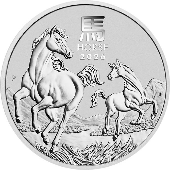 1 Unze Silber Lunar III Pferd 2026 (Auflage: 300.000)