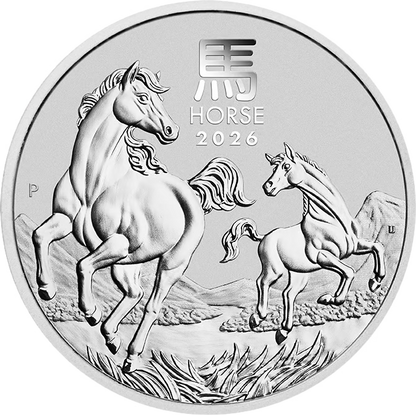 1 Unze Silber Lunar III Pferd 2026 (Auflage: 300.000)