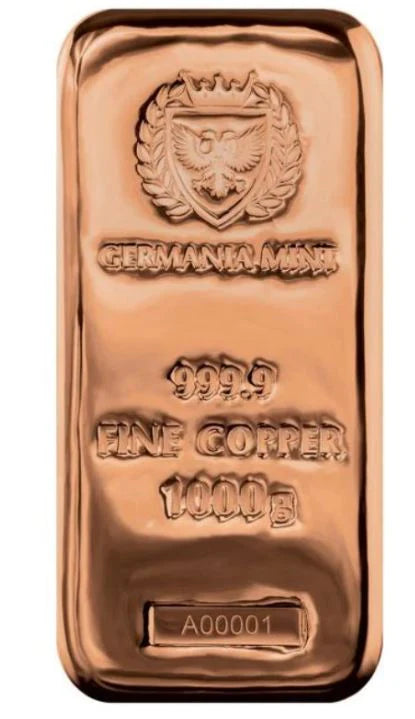 1kg Kupferbarren Germania Mint