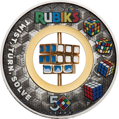 2 Unze Silber Rubik’s Cube 2024 (Auflage: 3.000 | Antik Finish)