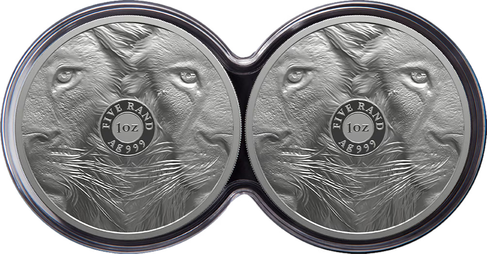 2 x 1 Unze Silber Big Five III Löwe 2025 Doppelkapsel (Auflage: 1.000 | Polierte Platte)