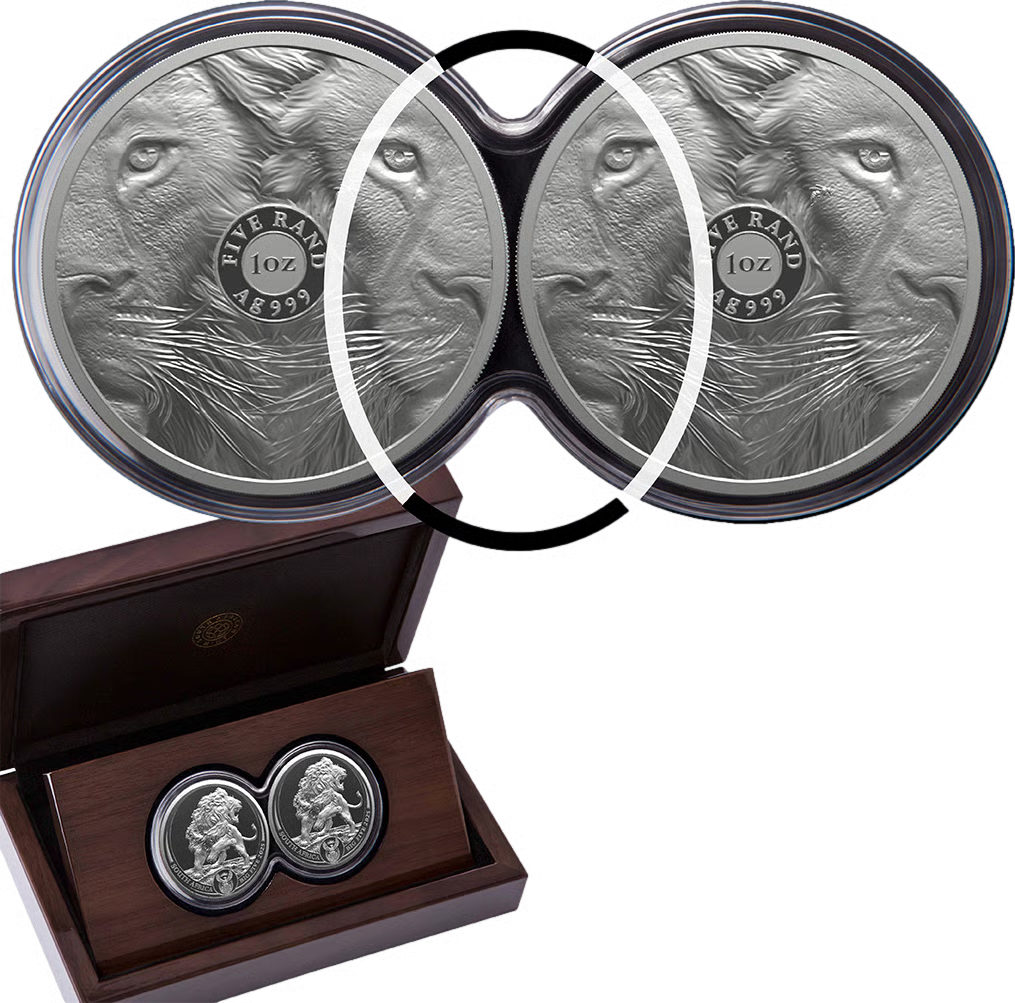 2 x 1 Unze Silber Big Five III Löwe 2025 Doppelkapsel (Auflage: 1.000 | Polierte Platte)