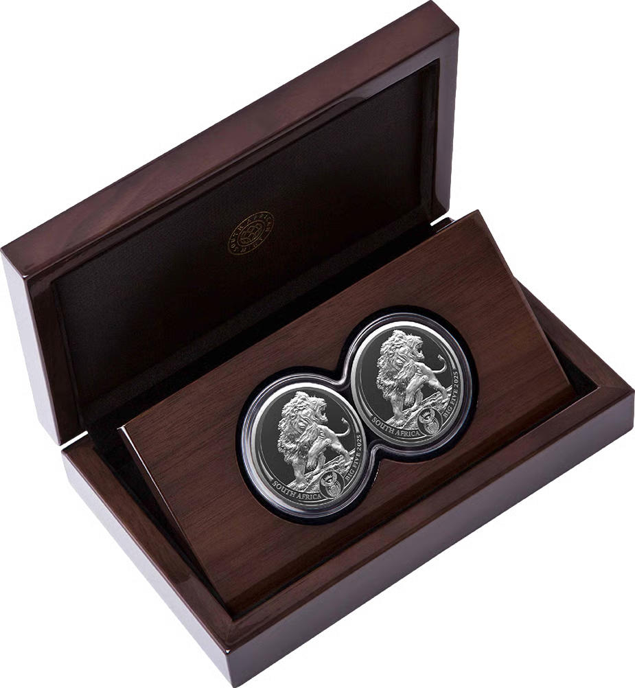 2 x 1 Unze Silber Big Five III Löwe 2025 Doppelkapsel (Auflage: 1.000 | Polierte Platte)