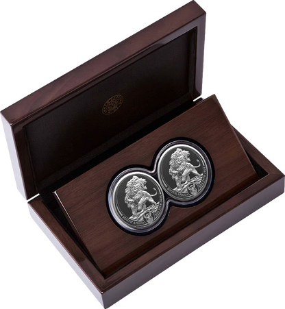2 x 1 Unze Silber Big Five III Löwe 2025 Doppelkapsel (Auflage: 1.000 | Polierte Platte)