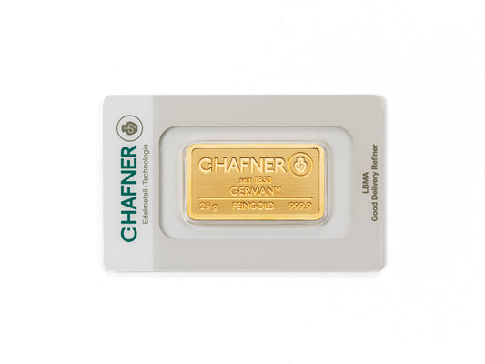 25g Goldbarren C.Hafner