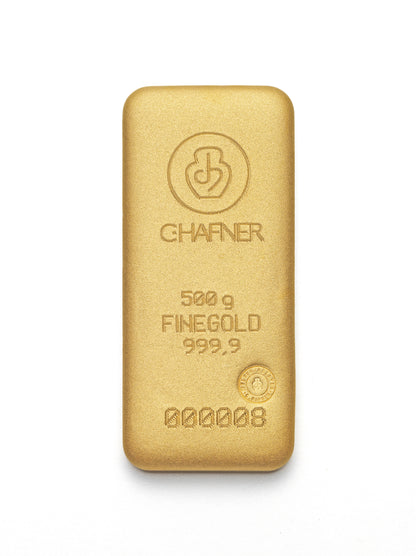 500g Goldbarren C.Hafner