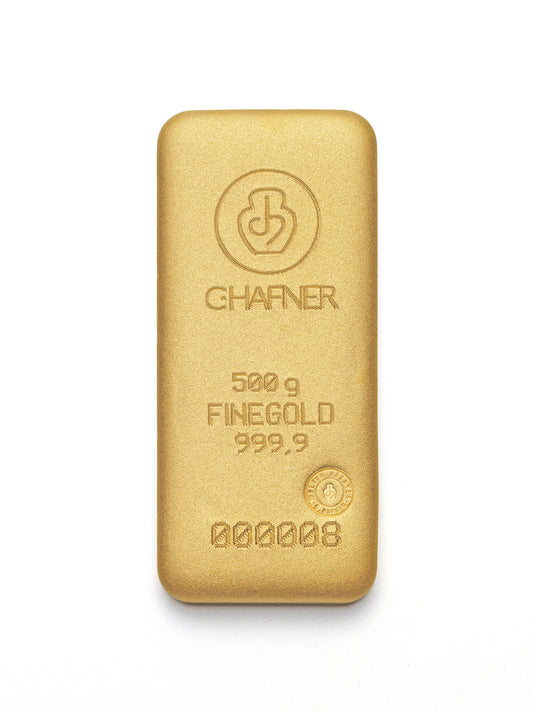 500g Goldbarren C.Hafner