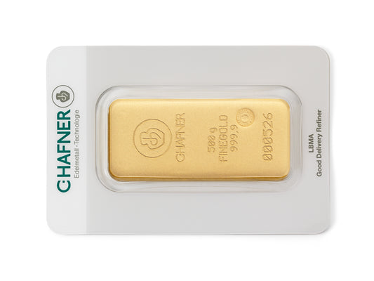 500g Goldbarren C.Hafner