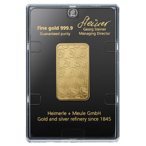 1 Unze Goldbarren Heimerle und Meule (geprägt)