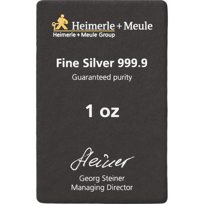 1 Unze Silberbarren Heimerle und Meule (gegossen)
