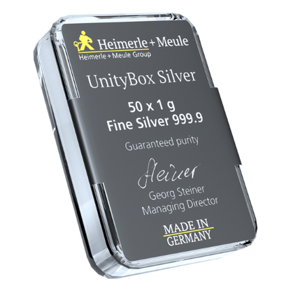 50 x 1g Silber Heimerle und Meule UnityBox