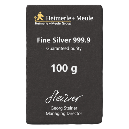 100g Silberbarren Heimerle und Meule (gegossen)