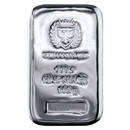 100g Silberbarren Germania Mint