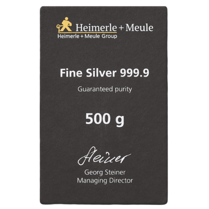 500g Silberbarren Heimerle und Meule (gegossen)