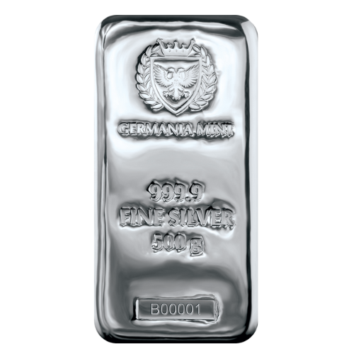 500g Silberbarren Germania Mint