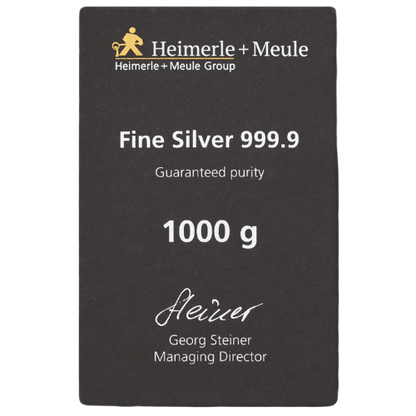 1 kg Silberbarren Heimerle und Meule (gegossen)