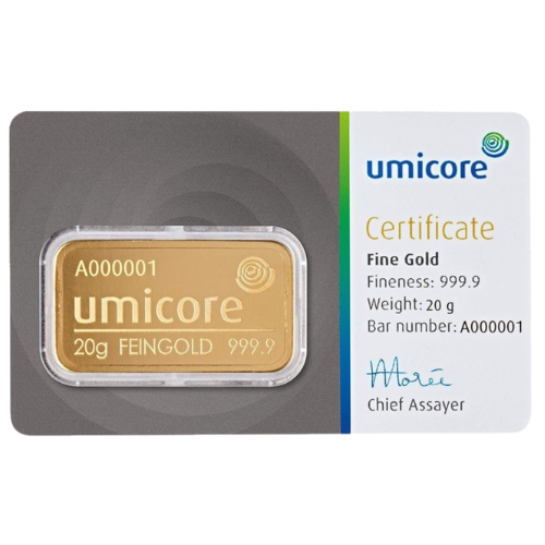 20g Goldbarren Umicore