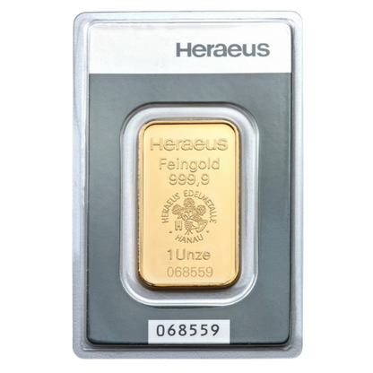 1 Unze Goldbarren Heraeus