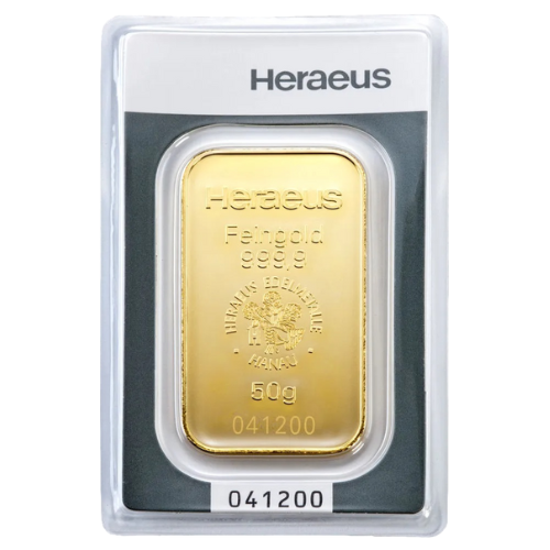 50g Goldbarren Heraeus