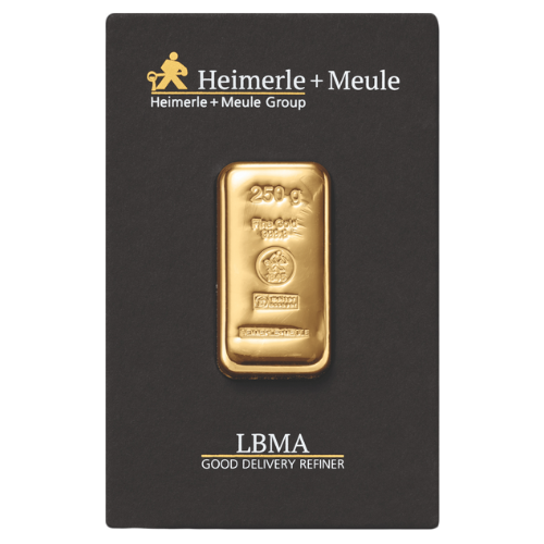 250g Goldbarren Heimerle und Meule (gegossen)