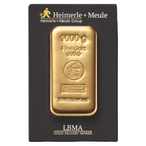 1kg Goldbarren Heimerle und Meule (Gussbarren)