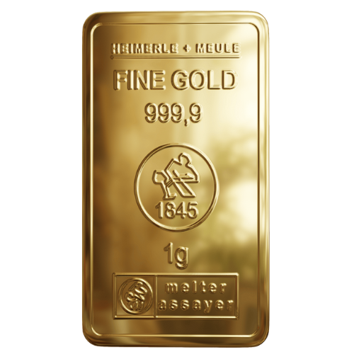 1g Goldbarren Heimerle und Meule