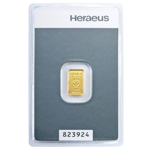 1g Kinebar® Goldbarren Heraeus