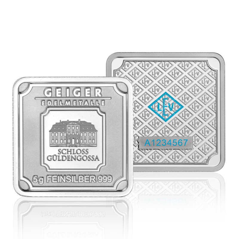 Silberbarren Geiger original - Tube 30 x 5 g .999 quadratisch Resale